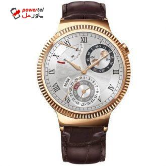 ساعت هوشمند هواوی مدل Steel Case With Brown Suture Leather Strap ساعت هوشمند هواوی مدل Steel Case With Brown Suture Leather Strap