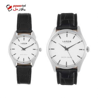 ست ساعت مچی عقربه ای زنانه و مردانه لاروس مدل S-0116-65