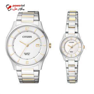 ست ساعت مچی عقربه ای سیتی زن مدل BD0048-80A – ER0201-72E