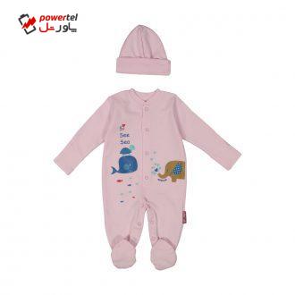 ست سرهمی و کلاه نوزادی آدمک مدل 2171141-84