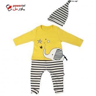ست سرهمی و کلاه نوزادی وچیون مدل cute elephant ست سرهمی و کلاه نوزادی وچیون مدل cute elephant