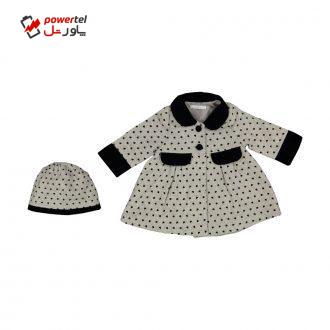 ست پیراهن و کلاه نوزادی دخترانه فیورلا مدل Az-05