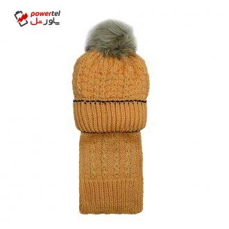 ست کلاه و شال گردن بافتنی بچگانه کد 4190