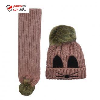 ست کلاه و شال گردن بافتنی بچگانه کد 4570