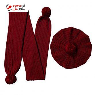 ست کلاه و شال گردن بافتنی بچگانه کد N14
