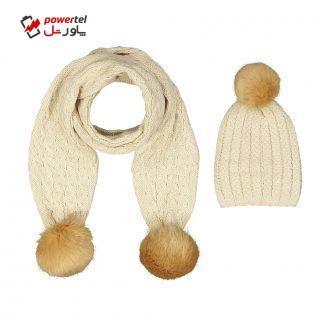 ست کلاه و شال گردن بافتنی دخترانه جاستیفای مدل K0410064NA-3