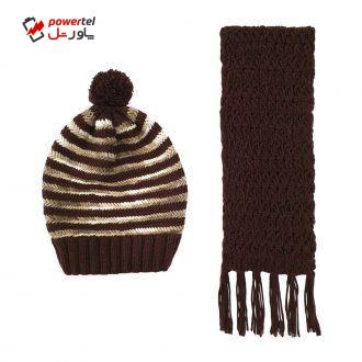 ست کلاه و شال گردن بافتنی دخترانه کد SHS1-BC2 ست کلاه و شال گردن بافتنی دخترانه کد SHS1-BC2