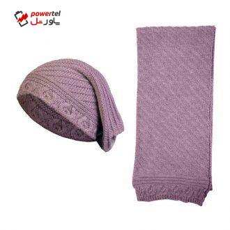 ست کلاه و شال گردن بافتنی مدل S0698 ست کلاه و شال گردن بافتنی مدل S0698