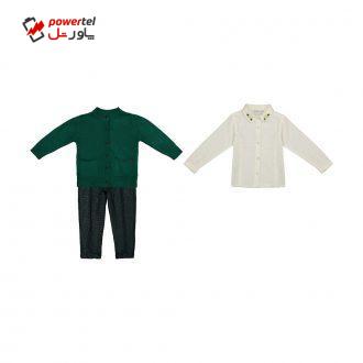ست 3 تکه لباس دخترانه مونا رزا مدل 2141134-43 ست 3 تکه لباس دخترانه مونا رزا مدل 2141134-43
