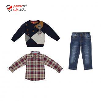 ست 3 تکه لباس پسرانه ببوش مدل 2141149-92