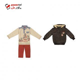 ست 3 تکه لباس پسرانه ببوش مدل 2141230-39