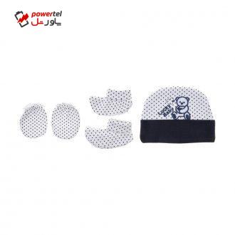 ست 3 تکه نوزادی لاکی بی بی مدل 3029-Navy Blue