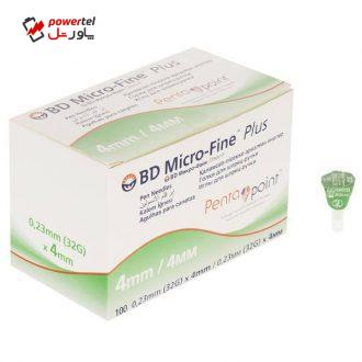 سوزن قلم انسولین بی دی مدل Micro-Fine سایز 4 میلیمتر 100 عددی سوزن قلم انسولین بی دی مدل Micro-Fine سایز 4 میلیمتر 100 عددی