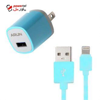 شارژر دیواری آران مدل U100X به همراه کابل تبدیل لایتنینگ شارژر دیواری آران مدل U100X به همراه کابل تبدیل لایتنینگ