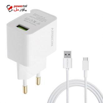 شارژر دیواری آرسون مدل AN-18 به همراه کابل Type-C شارژر دیواری آرسون مدل AN-18 به همراه کابل Type-C