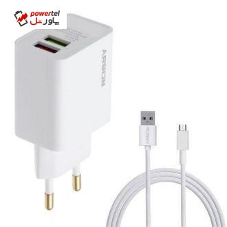 شارژر دیواری آرسون مدل AN-27 به همراه کابل تبدیل microUSB شارژر دیواری آرسون مدل AN-27 به همراه کابل تبدیل microUSB