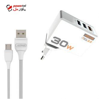 شارژر دیواری آسپور مدل A858Q به همراه کابل تبدیل microUSB شارژر دیواری آسپور مدل A858Q به همراه کابل تبدیل microUSB