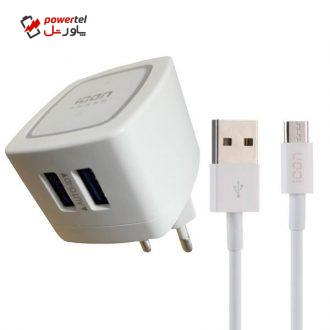 شارژر دیواری آیکون فون مدل IC-M007 به همراه کابل تبدیل MicroUSB