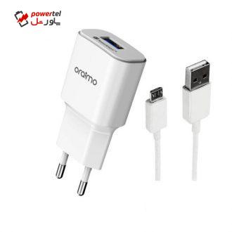 شارژر دیواری ارایمو مدل OCW- E93SC به همراه کابل تبدیل microUSB شارژر دیواری ارایمو مدل OCW- E93SC به همراه کابل تبدیل microUSB