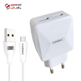 شارژر دیواری ارلدام مدل ES-164 به همراه کابل تبدیل microUSB شارژر دیواری ارلدام مدل ES-164 به همراه کابل تبدیل microUSB