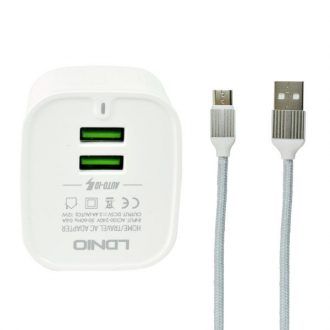 شارژر دیواری الدینیو مدل A201 به همراه کابل تبدیل microUSB شارژر دیواری الدینیو مدل A201 به همراه کابل تبدیل microUSB
