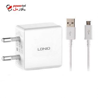 شارژر دیواری الدینیو مدل DL-AC200 به همراه کابل microUSB شارژر دیواری الدینیو مدل DL-AC200 به همراه کابل microUSB