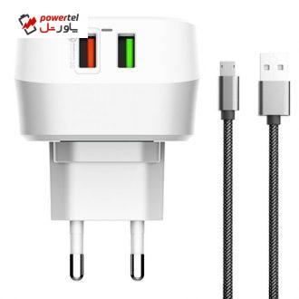 شارژر دیواری امی مدل  MY-A230Q به همراه  کابل تبدیل microUSB