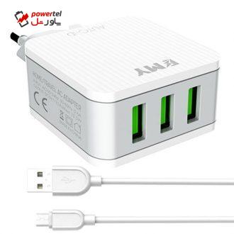 شارژر دیواری امی مدل  MY-A303 به همراه کابل تبدیل microUSB
