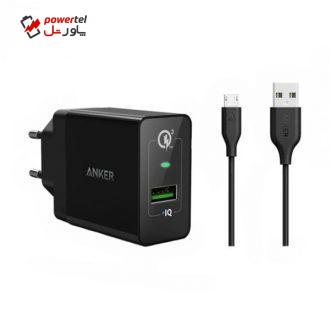 شارژر دیواری انکر مدل B2013 به همراه کابل تبدیل microUSB شارژر دیواری انکر مدل B2013 به همراه کابل تبدیل microUSB