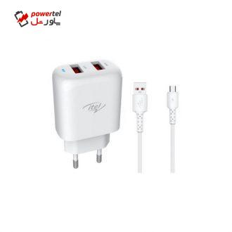 شارژر دیواری ایتل مدل ICE-41 به همراه کابل تبدیل microUSB