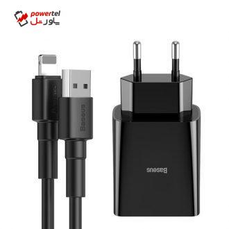 شارژر دیواری باسئوس مدل Speed Mini به همراه کابل تبدیل لایتنینگ شارژر دیواری باسئوس مدل Speed Mini به همراه کابل تبدیل لایتنینگ