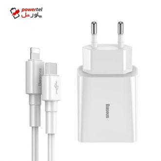 شارژر دیواری باسئوس مدل Speed Mini TZCCFS-X02 به همراه کابل تبدیل USB-C