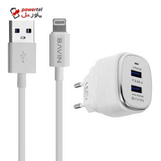 شارژر دیواری باوین مدل PC563Y به همراه کابل تبدیل لایتنینگ شارژر دیواری باوین مدل PC563Y به همراه کابل تبدیل لایتنینگ