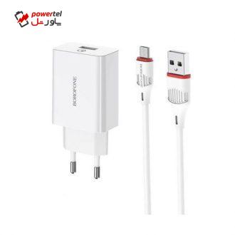شارژر دیواری بروفون مدل BA21A به همراه کابل تبدیل microUSB