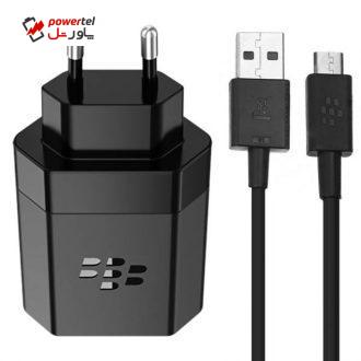 شارژر دیواری بلک بری مدل BB-C-0014ADU00 به همراه کابل microUSB