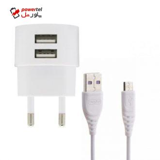 شارژر دیواری ترانیو مدل V90 به همراه کابل تبدیل microUSB