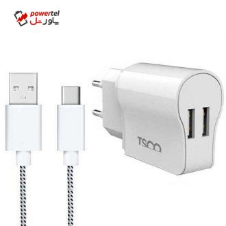 شارژر دیواری تسکو مدل TTC 48 به همراه کابل تبدیل microUSB شارژر دیواری تسکو مدل TTC 48 به همراه کابل تبدیل microUSB