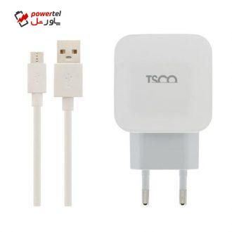 شارژر دیواری تسکو مدل TTC 56 به همراه کابل تبدیل microUSB شارژر دیواری تسکو مدل TTC 56 به همراه کابل تبدیل microUSB
