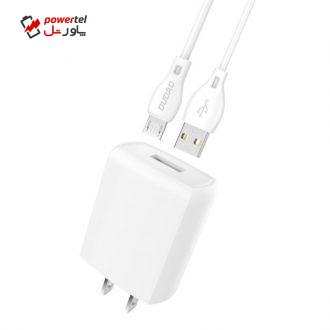 شارژر دیواری دودا مدل A2 به همراه کابل تبدیل microUSB شارژر دیواری دودا مدل A2 به همراه کابل تبدیل microUSB