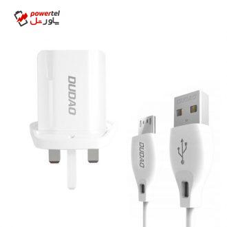 شارژر دیواری دودا مدل A2UK-M به همراه کابل تبدیل microUSB