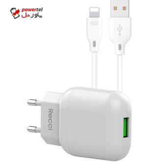 شارژر دیواری رسی مدل RCK-01EC به همراه کابل تبدیل USB-C