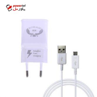 شارژر دیواری رهام مدل RO-04 به همراه کابل  microUSB