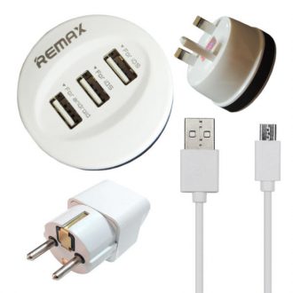 شارژر دیواری ریمکس مدل Rx D13 به همراه کابل تبدیل microUSB و مبدل برق