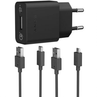 شارژر دیواری سونی مدل UCH12W به همراه کابل تبدیل microUSB و USB-C
