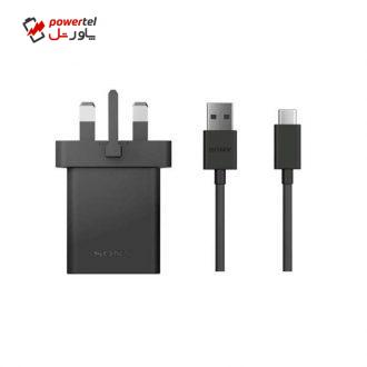 شارژر دیواری سونی مدل UCH20 به همراه 10 عدد کابل USB-C سونی مدل UC20 به طول 5 متر و مبدل 3 شاخه نگین