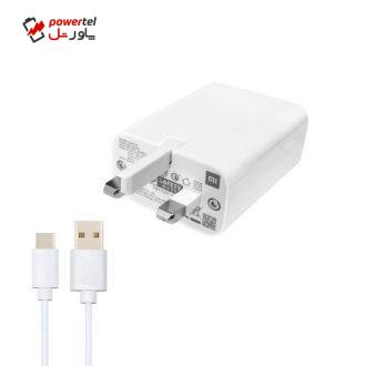 شارژر دیواری شیائومی مدل MDY-09-EM به همراه کابل تبدیل USB-C