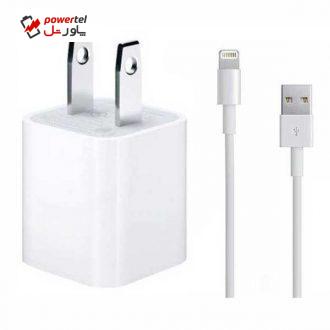 شارژر دیواری فاکسکان مدل MD814CH/A به همراه کابل تبدیل لایتنینگ