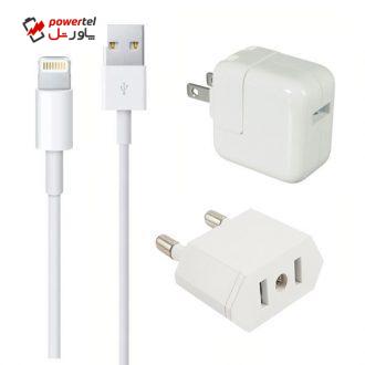 شارژر دیواری مدل A5224 به همراه کابل تبدیل لایتنینگ و مبدل برق