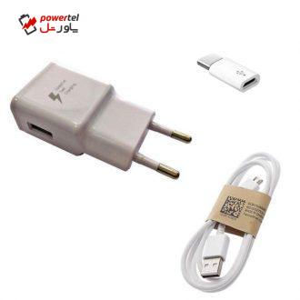 شارژر دیواری مدل EP-TA200wew به همراه کابل micro USB و مبدل USB-C