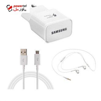 شارژر دیواری مدل EP-TA20EWE همراه با کابل microUSB و هندزفری مدل J5 شارژر دیواری مدل EP-TA20EWE همراه با کابل microUSB و هندزفری مدل J5